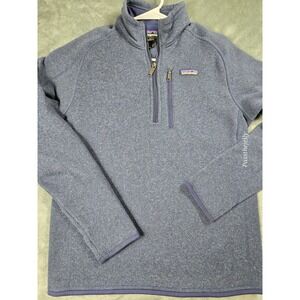 Patagonia Fleece Jacket Mens Small 1/4 Zip Better Sweater Blue Outdoors‎ Hike